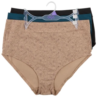 Thumbnail 1: Olga Women's Plus 2 Pk Cotton Blend High Waist Brief Undies  