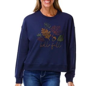 Thumbnail 1: Marled Women's Petite Long Sleeve Hello Fall Sweater 