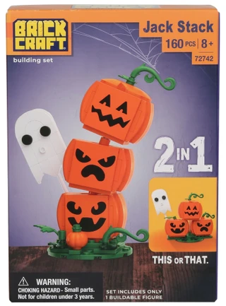 Thumbnail 1: Brick Craft 160 Pc Halloween Jack Stack Building Set 