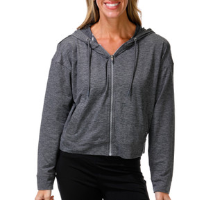 Thumbnail 1: DKNY Junior's Cropped Full Zip Hoodie 