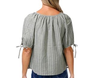 Thumbnail 2: MAX STUDIO Women's Tie Sleeve Scoop Neck Top 