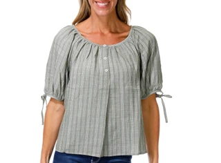 Thumbnail 1: MAX STUDIO Women's Tie Sleeve Scoop Neck Top 