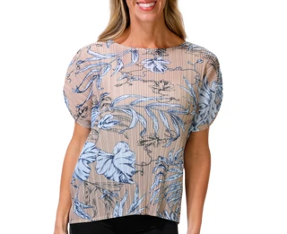 Thumbnail 1: Milano Women's Short Sleeve Pleated Floral Top 