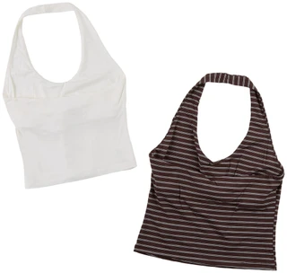Thumbnail 2: Pink Rose Juniors 2 Pk Sleeveless Halter Tops Set 