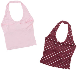 Thumbnail 2: Pink Rose Juniors 2 Pk Sleeveless Halter Tops Set 