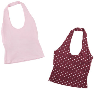Thumbnail 1: Pink Rose Juniors 2 Pk Sleeveless Halter Tops Set 