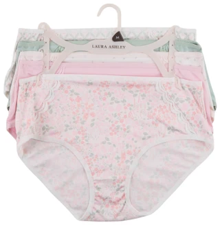 Thumbnail 1: Laura Ashley 5 Pk Lace Trim Brief Panties  