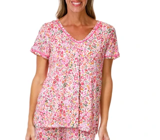 Thumbnail 2: Cuddl Duds Women's 2 Pc Short Sleeve Capri Pajama Set 