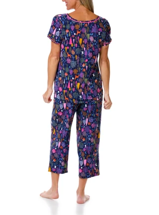 Thumbnail 2: Cuddl Duds Women's 2 Pc Short Sleeve Capri Pajama Set 