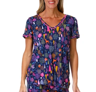 Thumbnail 4: Cuddl Duds Women's 2 Pc Short Sleeve Capri Pajama Set 