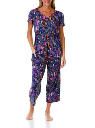 Thumbnail 1: Cuddl Duds Women's 2 Pc Short Sleeve Capri Pajama Set 