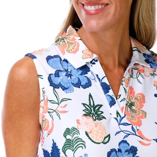 Thumbnail 3: Coral Bay Golf Women's Sleeveless Floral Split Neck Top 