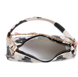 Thumbnail 2: Underonesky 3 Pc Cow Print Shoulder Bag, Claw Clip. & Beaded Bracelet 