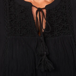 Thumbnail 3: Angels Forever Young Women's Sleeveless Split Neck Tie Front Top 