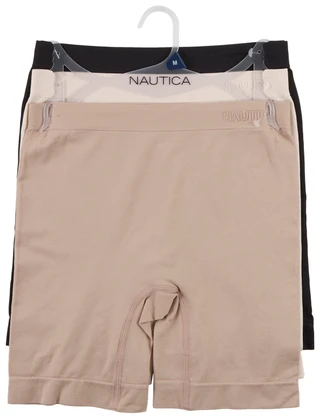 Thumbnail 1: Nautica Women's 3 Pk Seamless Super Soft Slip Shorts  