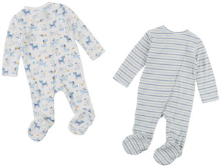 Thumbnail 2: Little Me 2 Pk Baby Boys Snap Bamboo Puppy Footie Pajamas 
