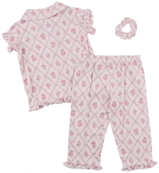 Thumbnail 2: Laura Ashley Toddler Girls 2 Pc Floral Pajama Pants Set 
