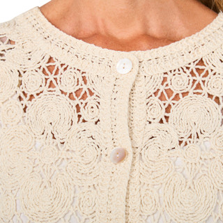 Thumbnail 3: LIV LOS ANGELES Women's Button Front Crochet Cardigan 