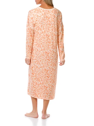 Thumbnail 2: Muk Luk Women's Long Sleeve Leaf Print Nightgown  