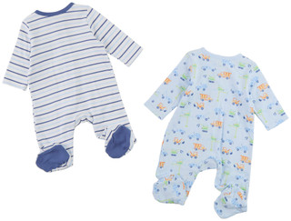 Thumbnail 2: Little Me Baby Boys 2 Pk Trucks Footed Sleepers Set 