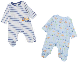 Thumbnail 1: Little Me Baby Boys 2 Pk Trucks Footed Sleepers Set 