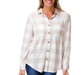 Thumbnail 1: C&C California Women's Long Sleeve Plaid Button Down 