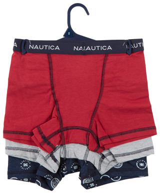 Thumbnail 2: Nautica Boys 3 Pk Logo Cotton Stretch Boxers  