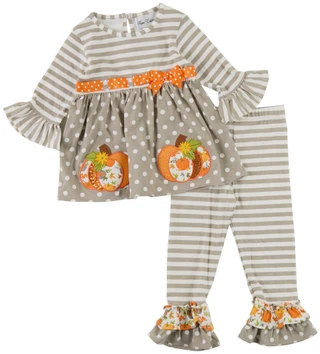 Thumbnail 1: Rare Editions 2 Pc Toddler Girls Harvest Pumpkin Striped Legging Set 