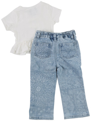 Thumbnail 2: Rare Editions Toddler Girls 2 Pc Printed Denim Pants Set 