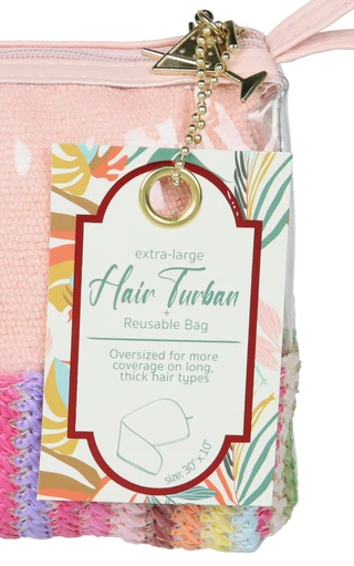 Thumbnail 2: Lifestyle 30x10 Extra Large Hair Turban w/ Reusable Bag  