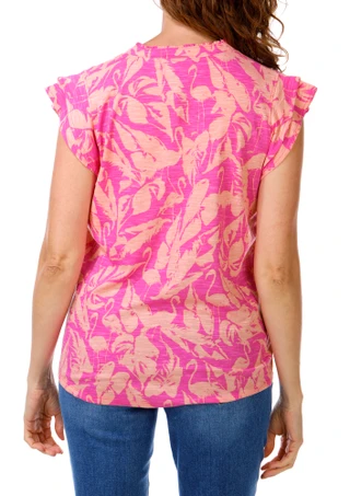 Thumbnail 2: Stella Parker Women's Flutter Sleeve Henley Top 