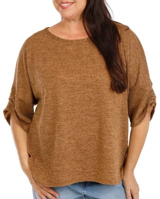 Thumbnail 1: MAX STUDIO Women's 3/4 Sleeve Ribbed Top 