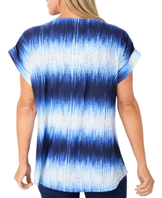 Thumbnail 3: Vera Rose Women's Short Sleeve Relaxed Ombre Top 