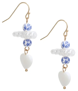 Thumbnail 2: Noir 3-Piece White & Blue Earrings 