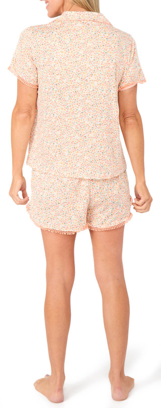 Thumbnail 2: Laura Ashley Women's 2 Pc Daisy Short Sleeve Pajama Shorts Set 
