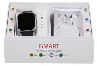 Thumbnail 1: Ismart 4 Pc Smart Watch & Earbuds Set for Android & iOS 