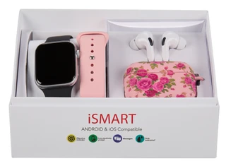 Thumbnail 1: Ismart 4 Pc Smart Watch & Earbuds Set for Android & iOS 