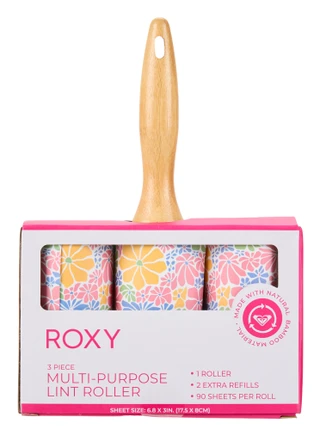 Thumbnail 1: ROXY 3 Pc Bamboo Handle Multi-Purpose Lint Rollers 