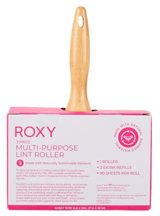 Thumbnail 2: ROXY 3 Pc Bamboo Handle Multi-Purpose Lint Rollers 