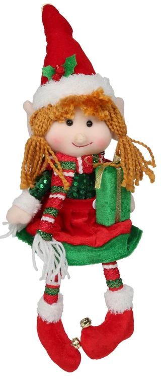 Thumbnail 1: Magical Season 20 in Sequined Christmas Elf in Hat Shelf Sitter 