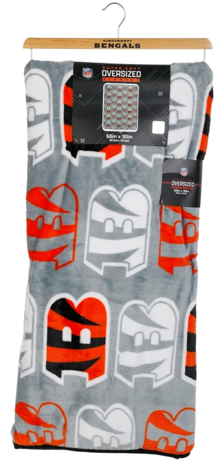 Thumbnail 1: Pegasus Sports 66x95 Cincinnati Bengals Super Soft Oversized Blanket 
