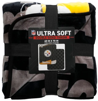 Thumbnail 1: Pegasus Sports 60x70 Pittsburgh Steelers Ultra Soft Double Sided Throw 