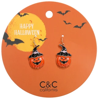 Thumbnail 1: C&C Halloween Jack-O-Lantern Drop Earrings  