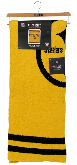 Thumbnail 1: Pegasus Sports 60x70 Pittsburgh Steelers Super Soft Cozy Knit Blanket 