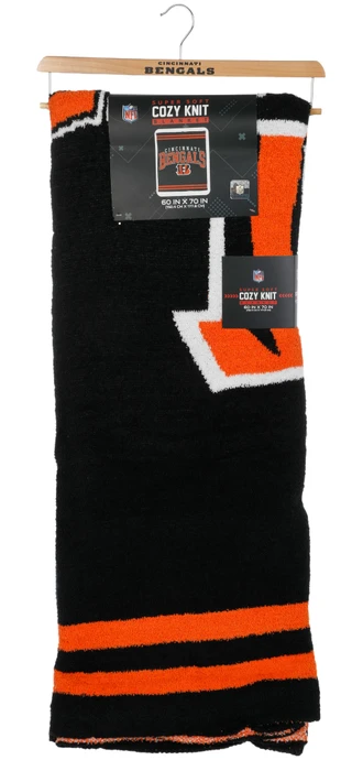 Thumbnail 1: Pegasus Sports 60x70 Cincinnati Bengals Super Soft Cozy Knit Blanket 