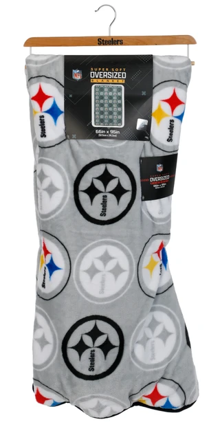 Thumbnail 1: Pegasus Sports 66x95 Pittsburgh Steelers Super Soft Oversized Blanket 