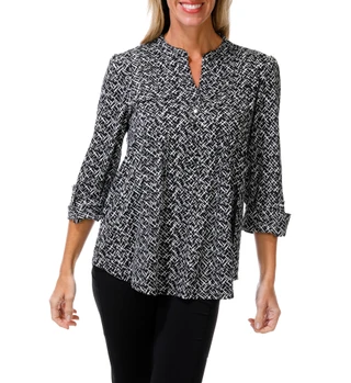 Thumbnail 1: Cocomo Women's Quarter Button Cuff Sleeve Top  