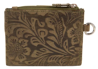 Thumbnail 3: American Bison Genuine Leather RFID Card & ID Wristlet with Zippered Pouch 