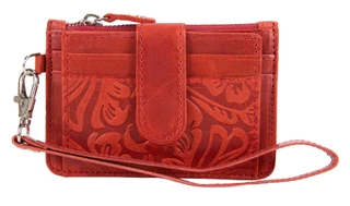 Thumbnail 1: American Bison Genuine Leather RFID Card & ID Wristlet with Zippered Pouch 