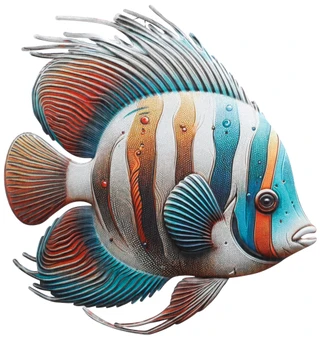 Thumbnail 1: J.D. Yeatts  16x16 Metal Tropical Fish Wall Hanging 
